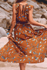 Rusty Red Floral Skirt img 1