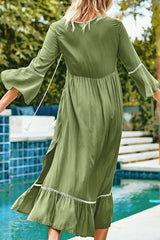 Sage Green Embroidered Midi Dress img 1