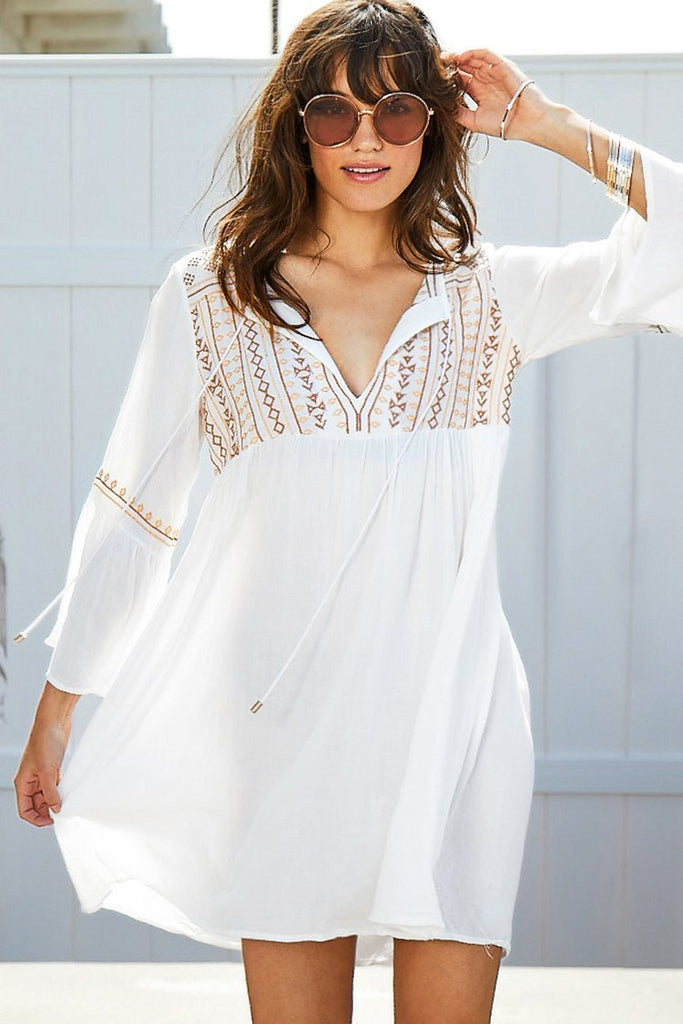 Sandy Beach Embroidery Dress img
